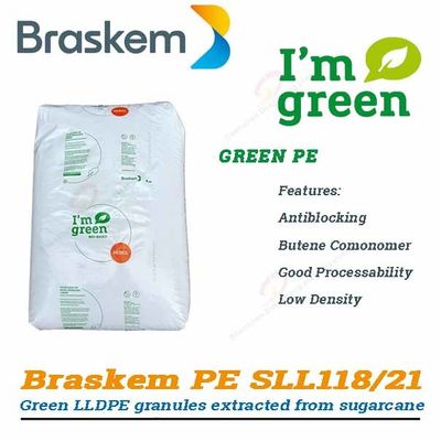 Bio Based Sugarcane LLDPE Polyethylene Granules Braskem Green PE SLL118/21