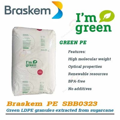 Bio Based Sugarcane LDPE Polyethylene Granules Green PE Braskem SBB0323