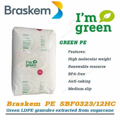 Green PE Braskem SBF0323/12HC Bio Based Polyethylene Granules LDPE Sugarcane Material