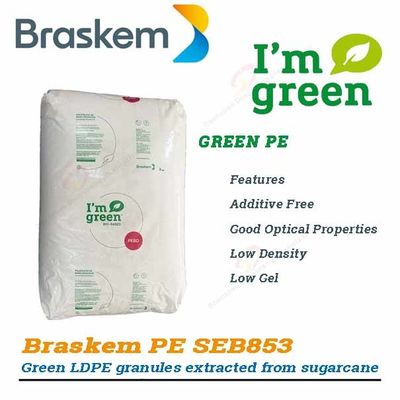 Braskem Green PE Seb853 LDPE Particles High Pressure Bio Based Sugarcane Material