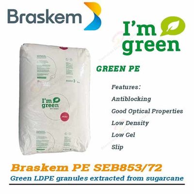 Bio Based Polyethylene LDPE Particles Sugarcane Material Braskem Green PE SEB853/72