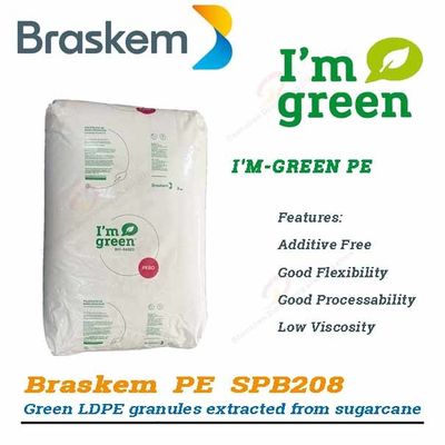 Braskem Green PE SPB208 Bio Based Polyethylene LDPE Plastic Granules Sugarcane Material