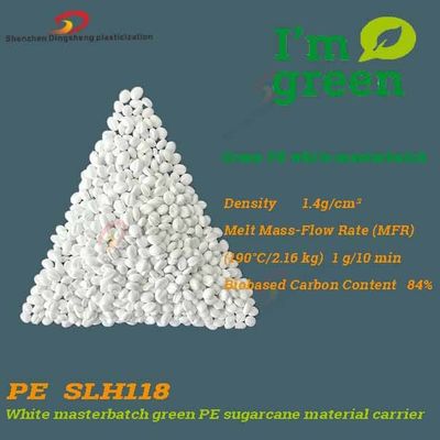 Bio Based White Masterbatch Polyethylene Sugarcane Pellets Density 1.4g/Cm3