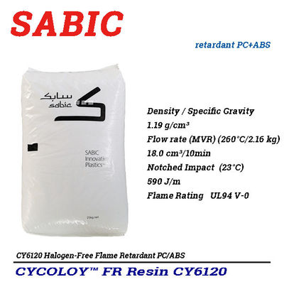 V-0 Flame-retardant Sabic Cycoloy™ CY6120 Impact-resistant Halogen-free PC/ABS with Specific Gravity of 1.19 g/Cm3
